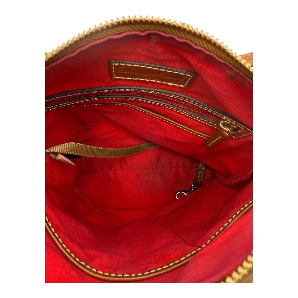 Dooney & Bourke Brown Suede Crossbody Satchel - Picture 6 of 9